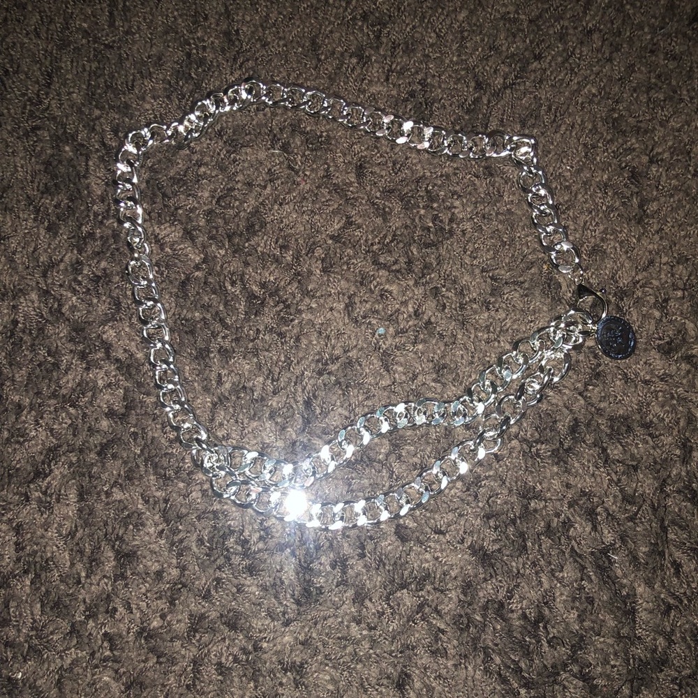 Silver chain belt